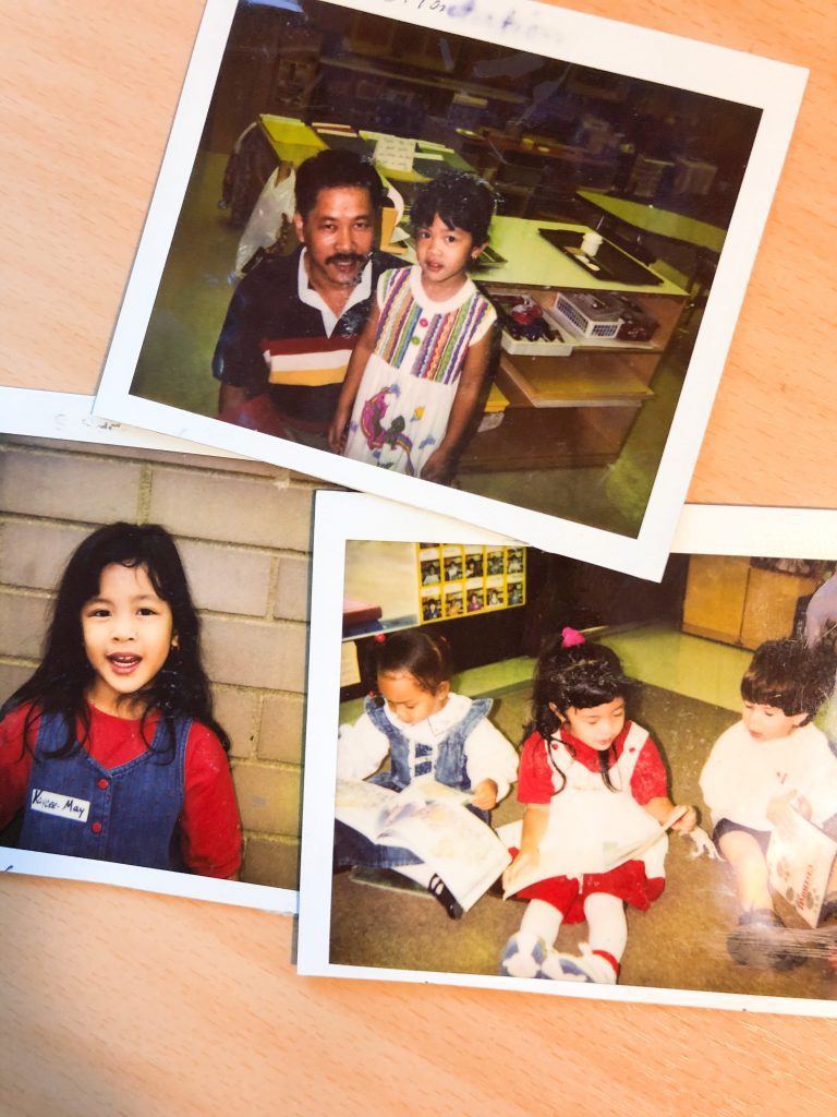 Kindergarten Kaycee reads books