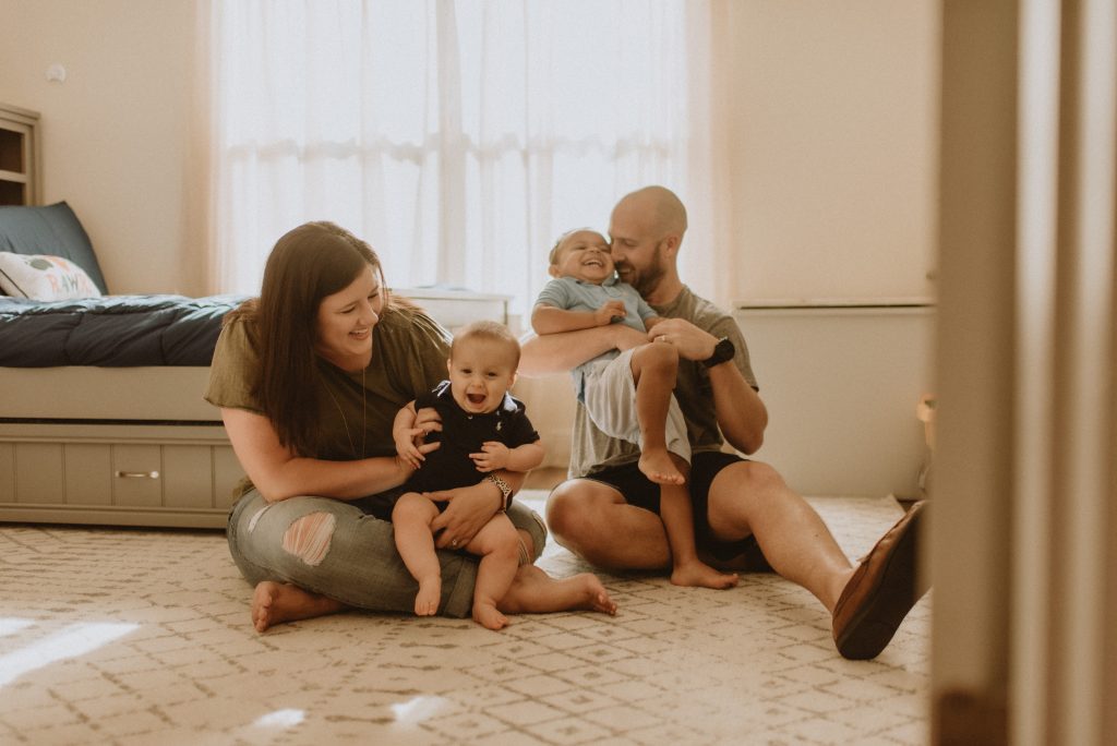 Rachael Dannelley with her husband and two sons