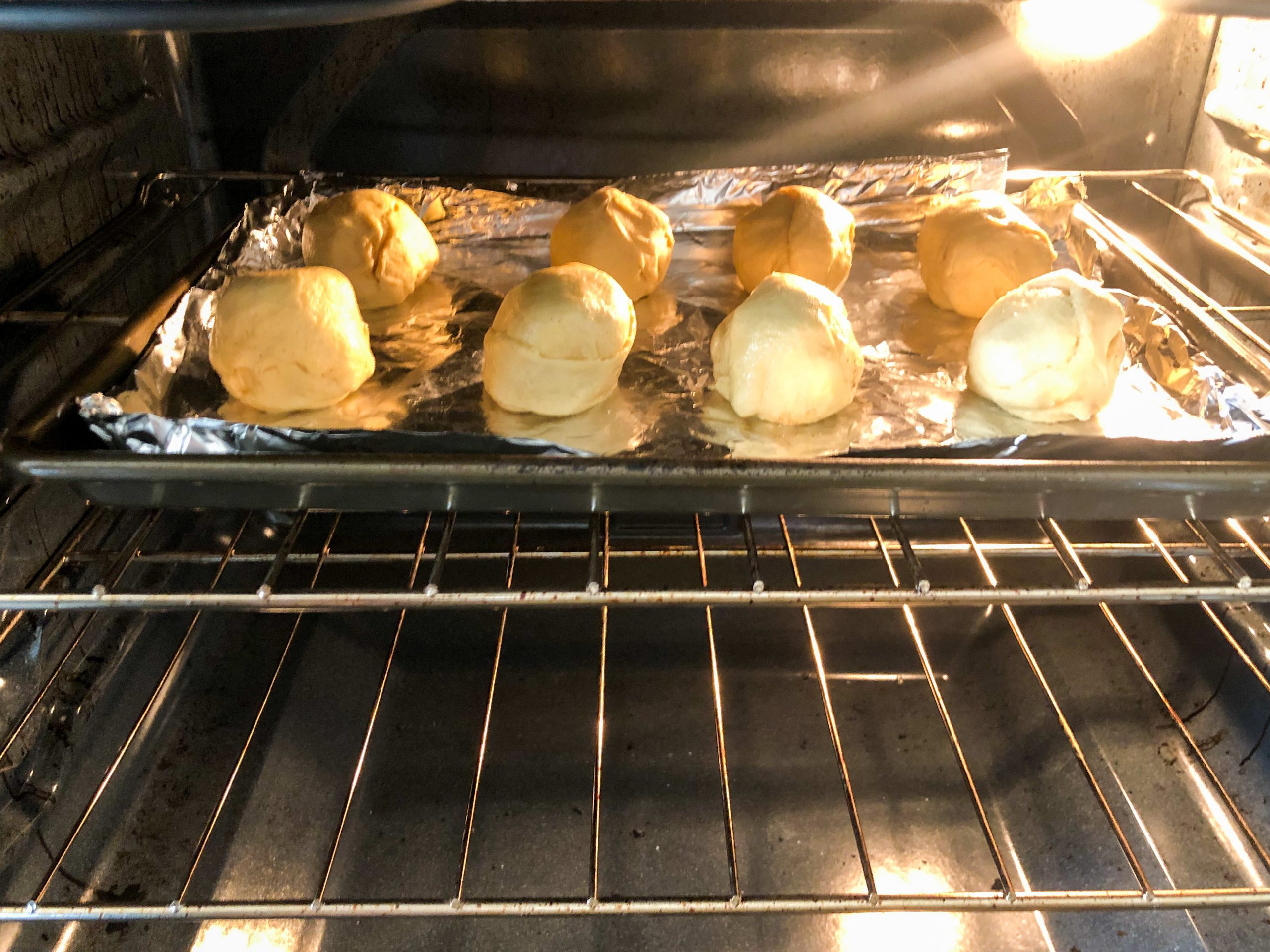 Resurrection Rolls baking in the oven