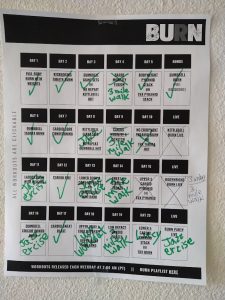 Workout, self-care calendar that I write on almost every day
