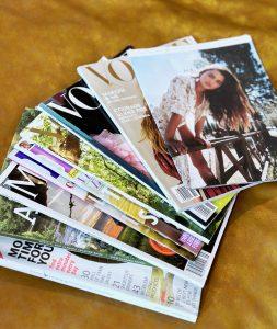 A collection of magazines to be used for a vision board