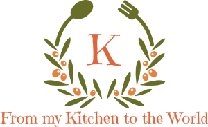 Logo that says from my kitchen to the world