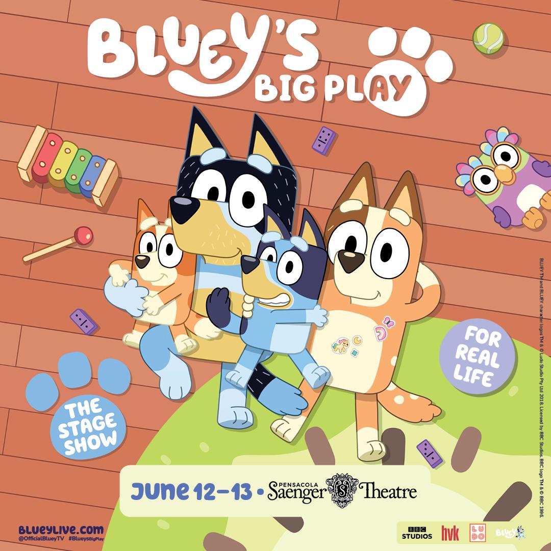 flyer for Bluey's Big Play in Pensacola